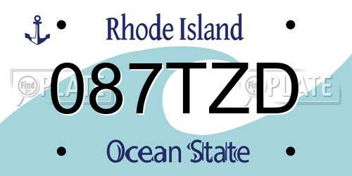 087TZD Rhode Island License Plate