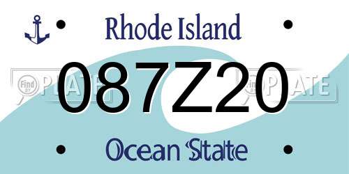 087Z20 Rhode Island License Plate