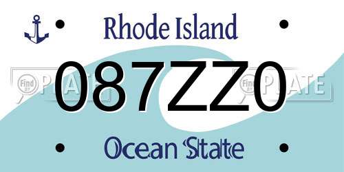 087ZZ0 Rhode Island License Plate