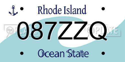 087ZZQ Rhode Island License Plate