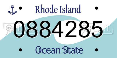 0884285 Rhode Island License Plate