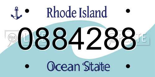 0884288 Rhode Island License Plate