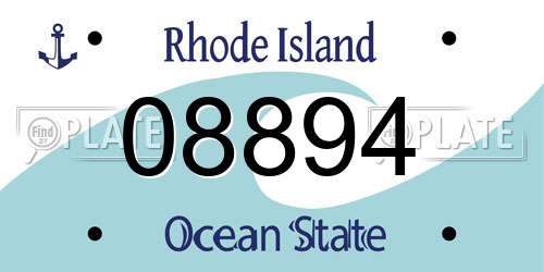 08894 Rhode Island License Plate