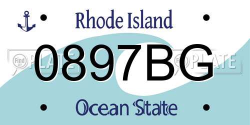 0897BG Rhode Island License Plate