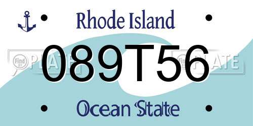089T56 Rhode Island License Plate