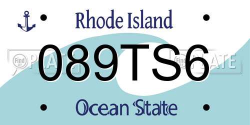 089TS6 Rhode Island License Plate