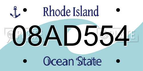 08AD554 Rhode Island License Plate