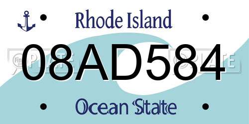 08AD584 Rhode Island License Plate
