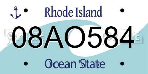 08AO584 Rhode Island License Plate