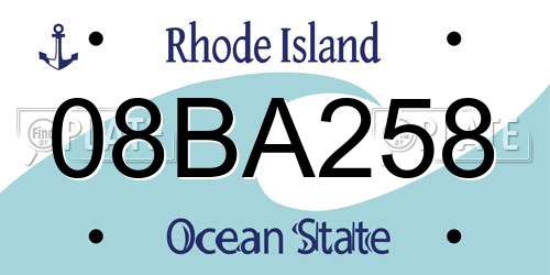 08BA258 Rhode Island License Plate