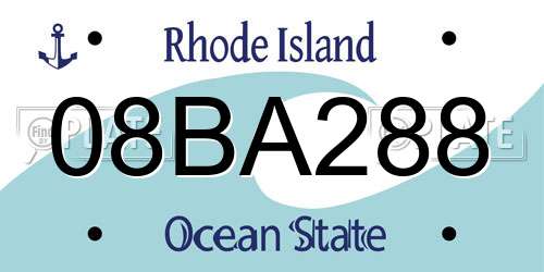 08BA288 Rhode Island License Plate