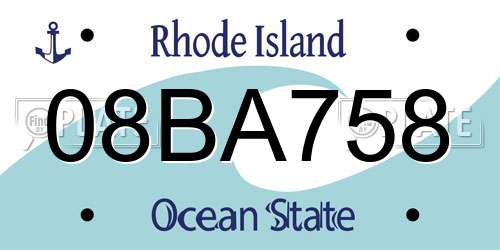 08BA758 Rhode Island License Plate