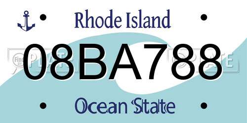 08BA788 Rhode Island License Plate