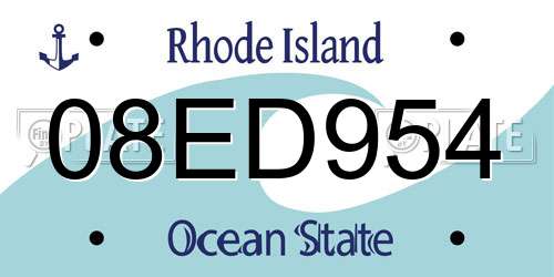 08ED954 Rhode Island License Plate