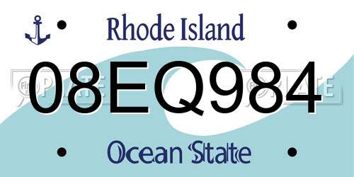 08EQ984 Rhode Island License Plate