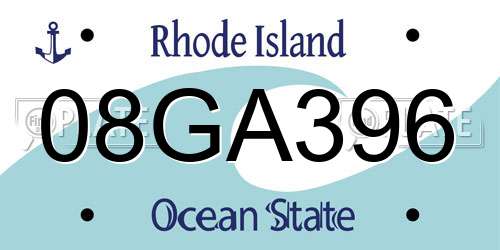 08GA396 Rhode Island License Plate