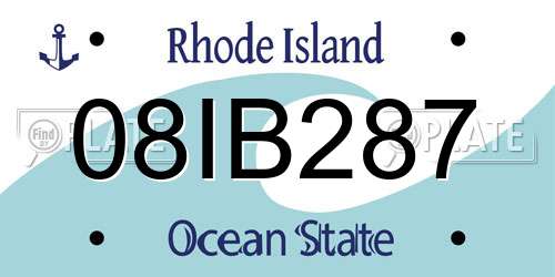 08IB287 Rhode Island License Plate