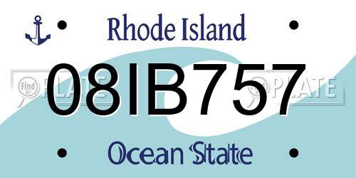 08IB757 Rhode Island License Plate