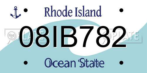 08IB782 Rhode Island License Plate