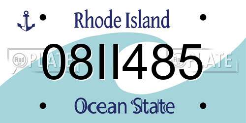 08II485 Rhode Island License Plate