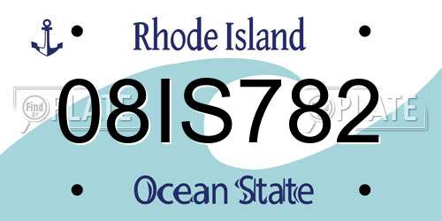 08IS782 Rhode Island License Plate