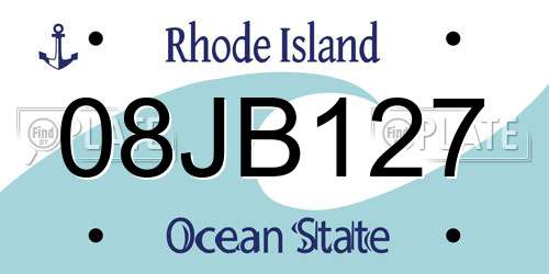 08JB127 Rhode Island License Plate