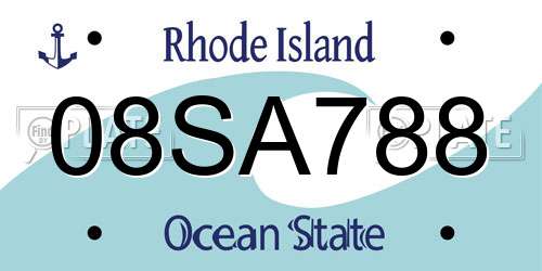 08SA788 Rhode Island License Plate