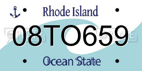 08TO659 Rhode Island License Plate