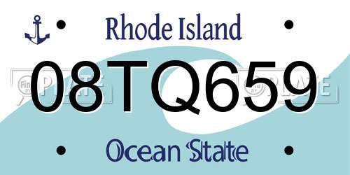 08TQ659 Rhode Island License Plate