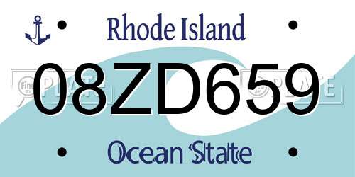 08ZD659 Rhode Island License Plate