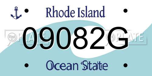 09082G Rhode Island License Plate