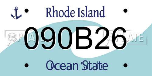 090B26 Rhode Island License Plate