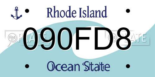 090FD8 Rhode Island License Plate
