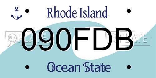 090FDB Rhode Island License Plate