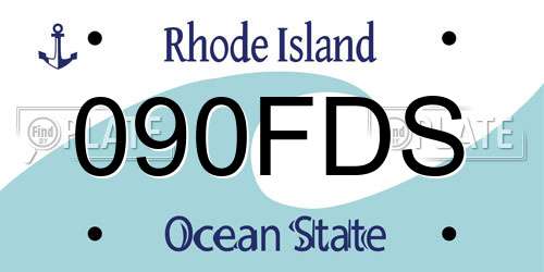 090FDS Rhode Island License Plate