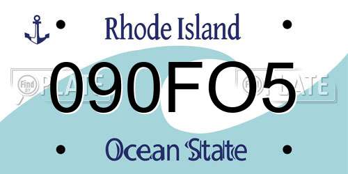 090FO5 Rhode Island License Plate
