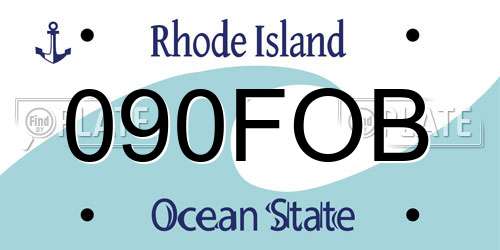 090FOB Rhode Island License Plate