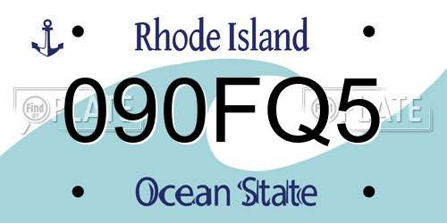 090FQ5 Rhode Island License Plate