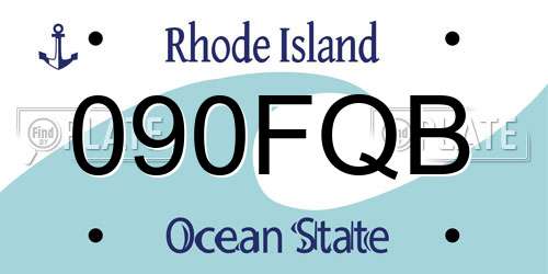 090FQB Rhode Island License Plate