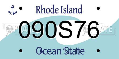 090S76 Rhode Island License Plate