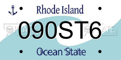 090ST6 Rhode Island License Plate