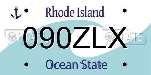 090ZLX Rhode Island License Plate