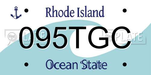 095TGC Rhode Island License Plate
