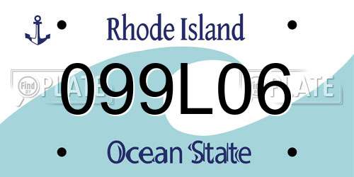 099L06 Rhode Island License Plate
