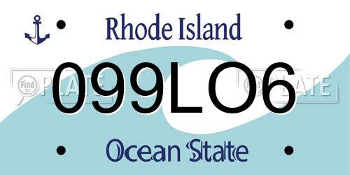 099LO6 Rhode Island License Plate