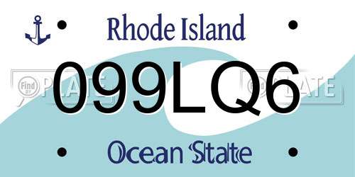 099LQ6 Rhode Island License Plate