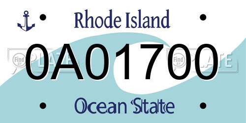 0A01700 Rhode Island License Plate
