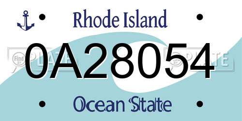 0A28054 Rhode Island License Plate