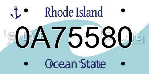 0A75580 Rhode Island License Plate