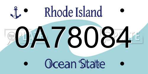 0A78084 Rhode Island License Plate
